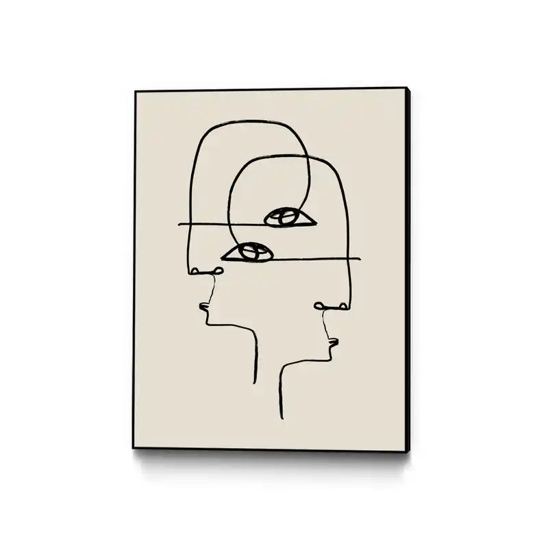 Faces Canvas Framed Black 24x32 Wall Art