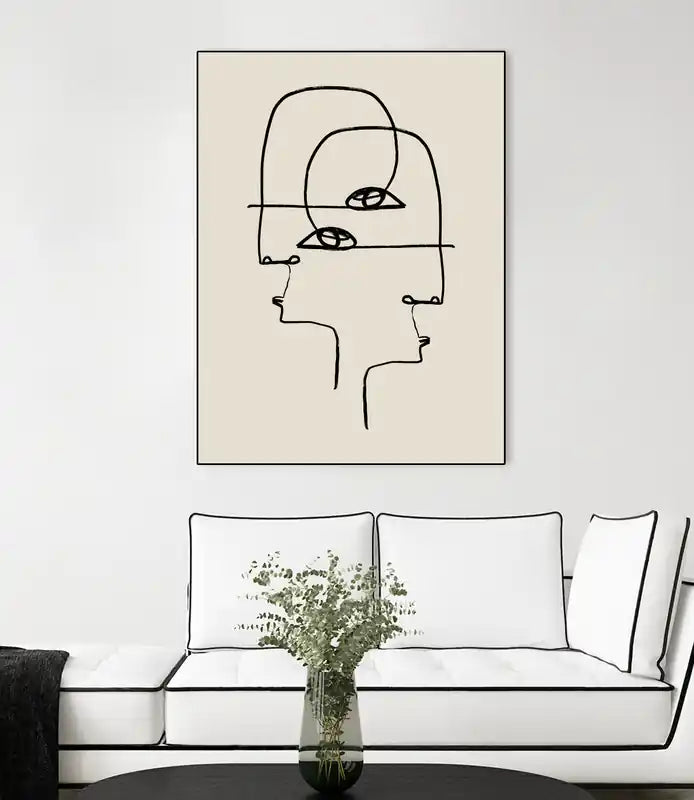 Faces Canvas Framed Black 24x32 Wall Art