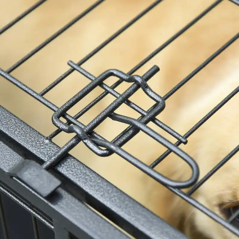 Folding Heavy Duty Dog Crate Heavy Duty Cage For Extra Large Sized Dogs With Double Doors, Lo