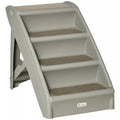 Pawhut 4-level Portable Dog Stairs, Foldable Dog Steps For Small Dogs, Lightweight Cat Steps, With N