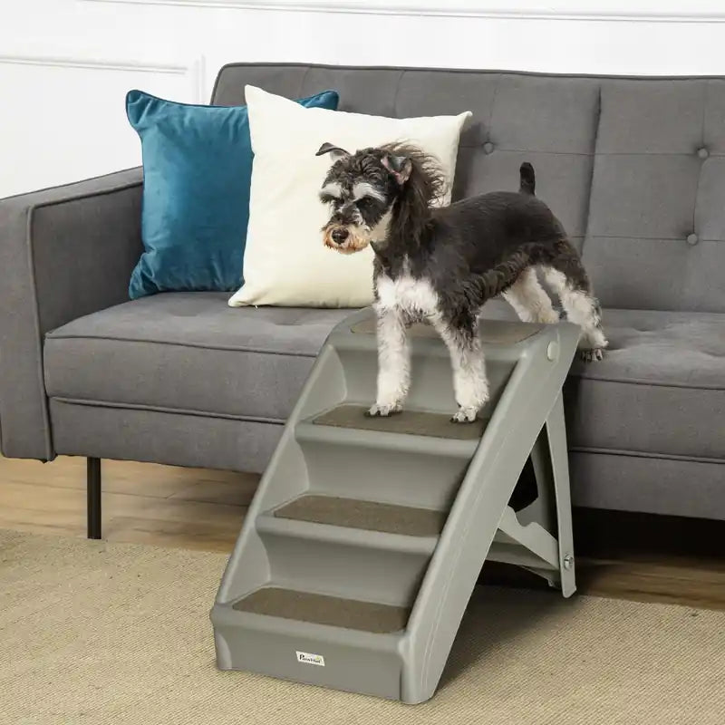 4-level Portable Dog Stairs, Foldable Dog Steps For Small Dogs, Lightweight Cat Steps, With N