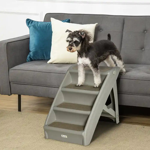 4-level Portable Dog Stairs, Foldable Dog Steps For Small Dogs, Lightweight Cat Steps, With N