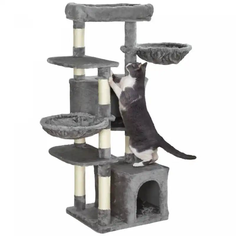 Pawhut 52.5 Cat Tree, Cat Tower For Indoor Cats With Scratching Posts, Cat Condos, Bed, Platforms