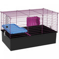 Pawhut 28 L Rabbit Cage, Large Guinea Pig Cage Small Animal Cage With Water Bottle, Food Dish, Plat