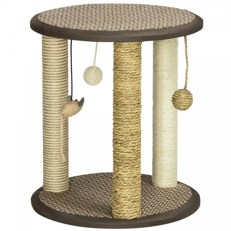 Pawhut 17 Cat Tree, Kitty Activity Centre With Hanging Toys, Cat Climbing Toy, Cat Tower With Jute