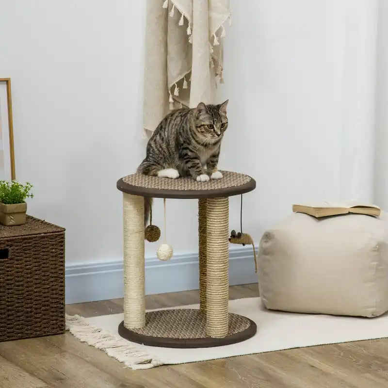 17 Cat Tree, Kitty Activity Centre With Hanging Toys, Cat Climbing Toy, Cat Tower With Jute