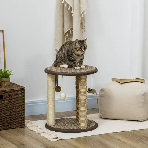 17 Cat Tree, Kitty Activity Centre With Hanging Toys, Cat Climbing Toy, Cat Tower With Jute