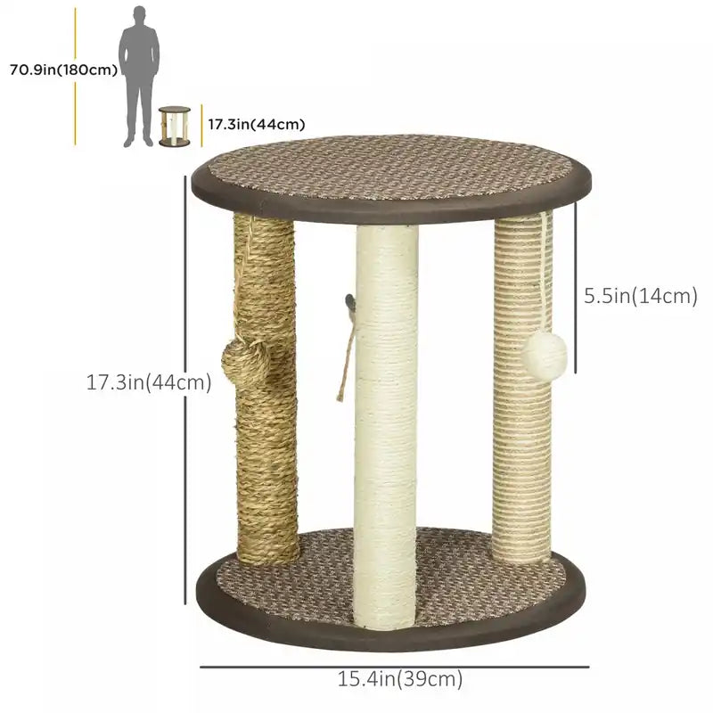 17 Cat Tree, Kitty Activity Centre With Hanging Toys, Cat Climbing Toy, Cat Tower With Jute
