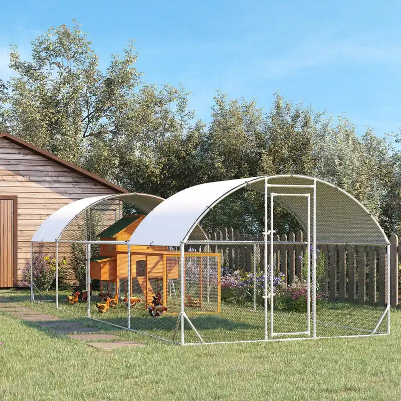 Chicken Coop, Outdoor Chicken Run Walk-in Rabbit Cage With Waterpr Waterproof And Anti-uv Cov