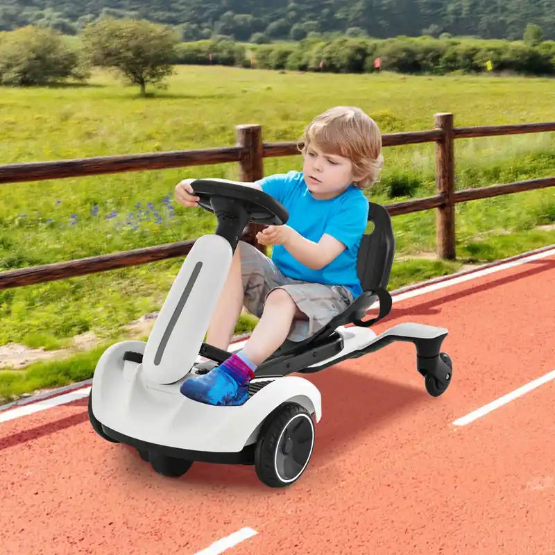 6v Kids Ride On Drift Car Electric Drifting Go Kart For Kids With 360 Spin White