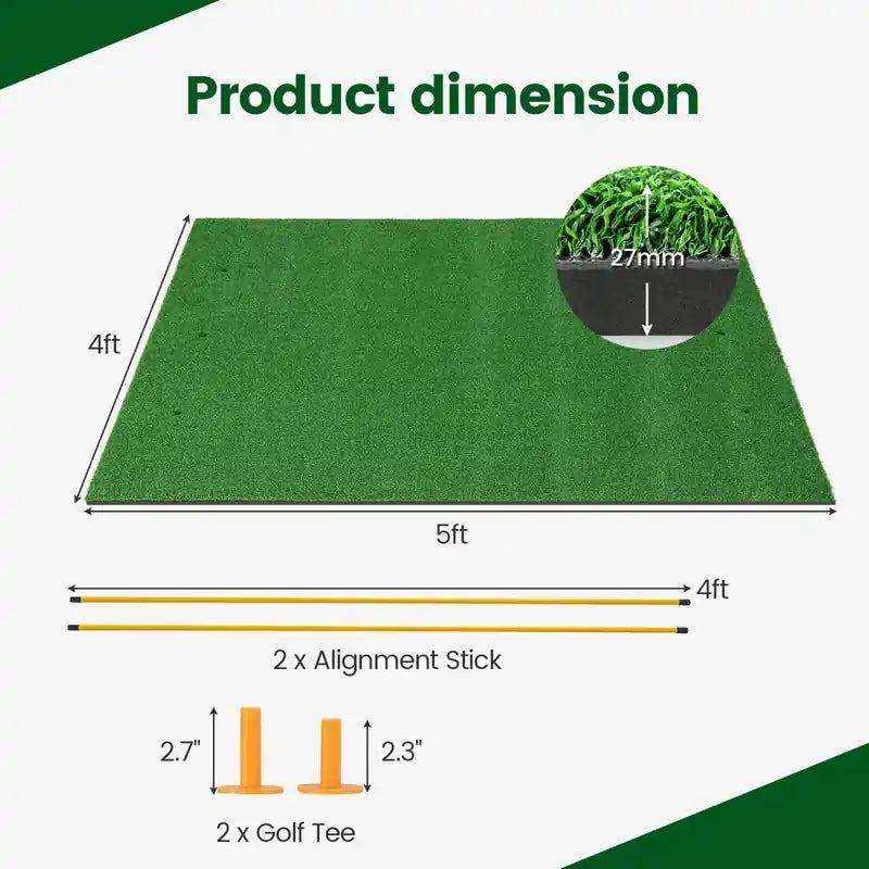 5 X 4 Ft Golf Hitting Mat Artificial Indoor Outdoor Turf Golf Training Mat 27 Mm