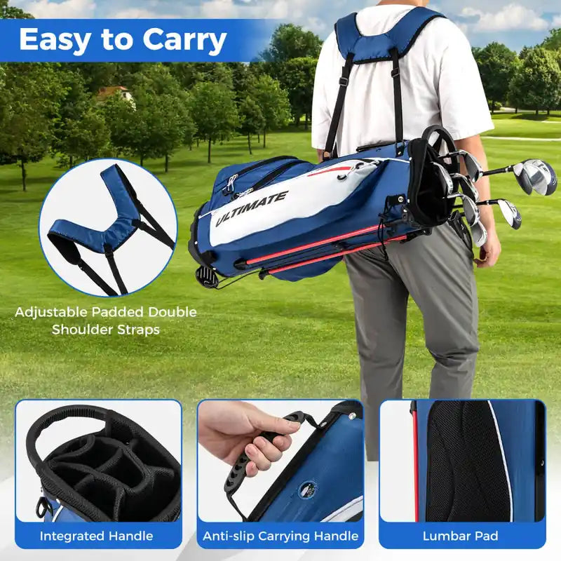 Men's Complete Golf Clubs Package Set 10 Pieces Includes Alloy Driver