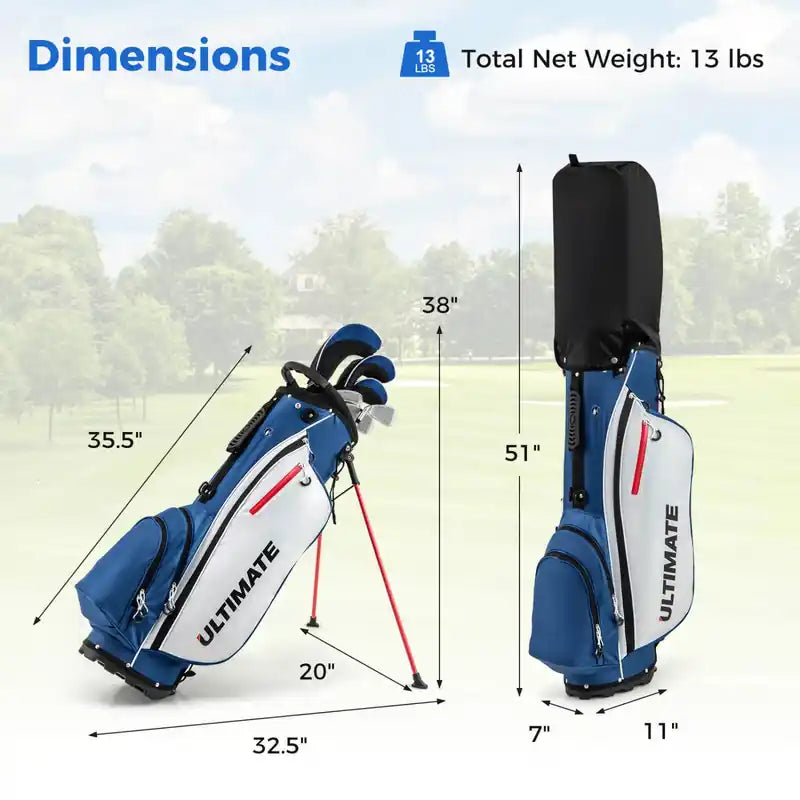 Men's Complete Golf Clubs Package Set 10 Pieces Includes Alloy Driver