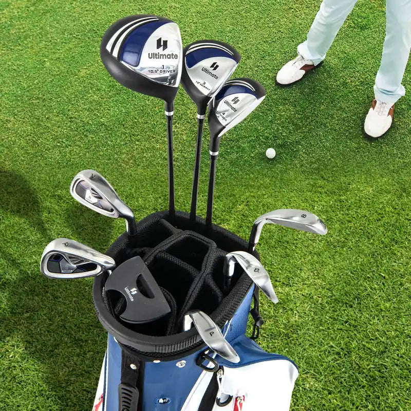 Men's Complete Golf Clubs Package Set 10 Pieces Includes Alloy Driver