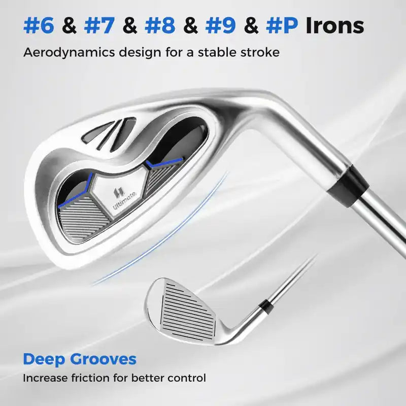 Men's Complete Golf Clubs Package Set 10 Pieces Includes Alloy Driver